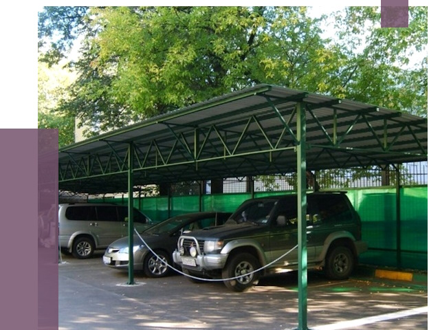 Навесы для парковки в Старой Руссе от 79992 руб. заказать | ПРОЛЁТ-Срс