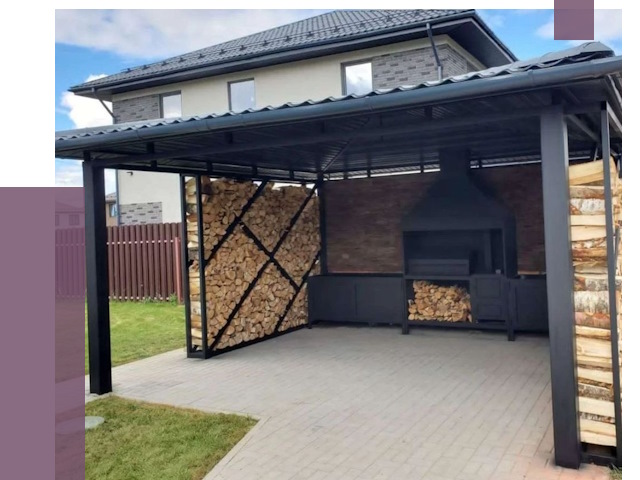 Навесы для барбекю в Старой Руссе от 12687 руб. под ключ | ПРОЛЁТ-Срс