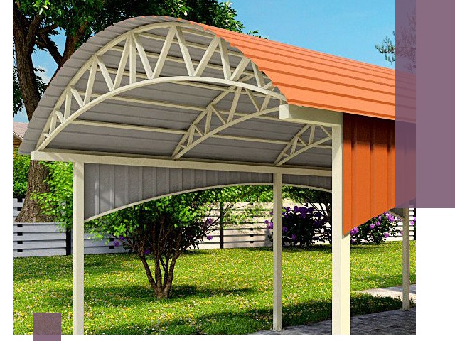 Навесы из профнастила под ключ в Старой Руссе — установка и монтаж