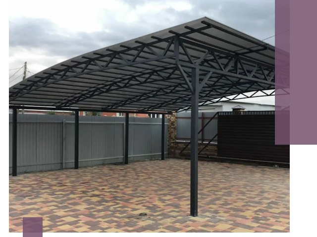 Металлические навесы под ключ в Старой Руссе — изготовление и монтаж