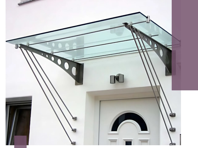 Козырьки над входом под ключ в Старой Руссе — изготовление и монтаж