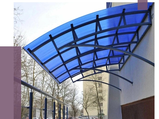 Козырьки из поликарбоната в Старой Руссе от 4280 руб. под ключ | ПРОЛЁТ-Срс