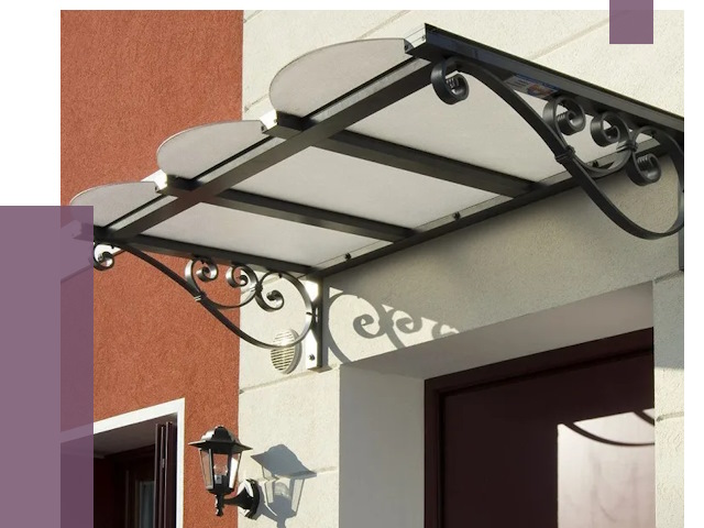 Односкатные козырьки в Старой Руссе от 8356 руб.  | ПРОЛЁТ-Срс