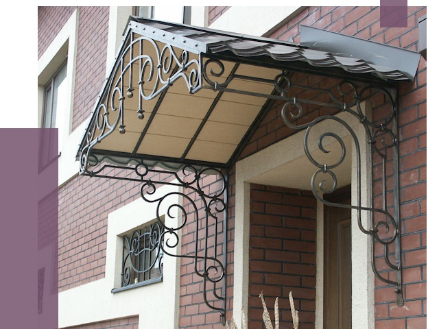 Двускатные козырьки в Старой Руссе под ключ от 12738 руб.