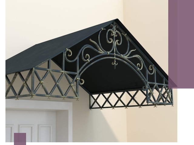 Двускатные металлические козырьки под ключ в Старой Руссе